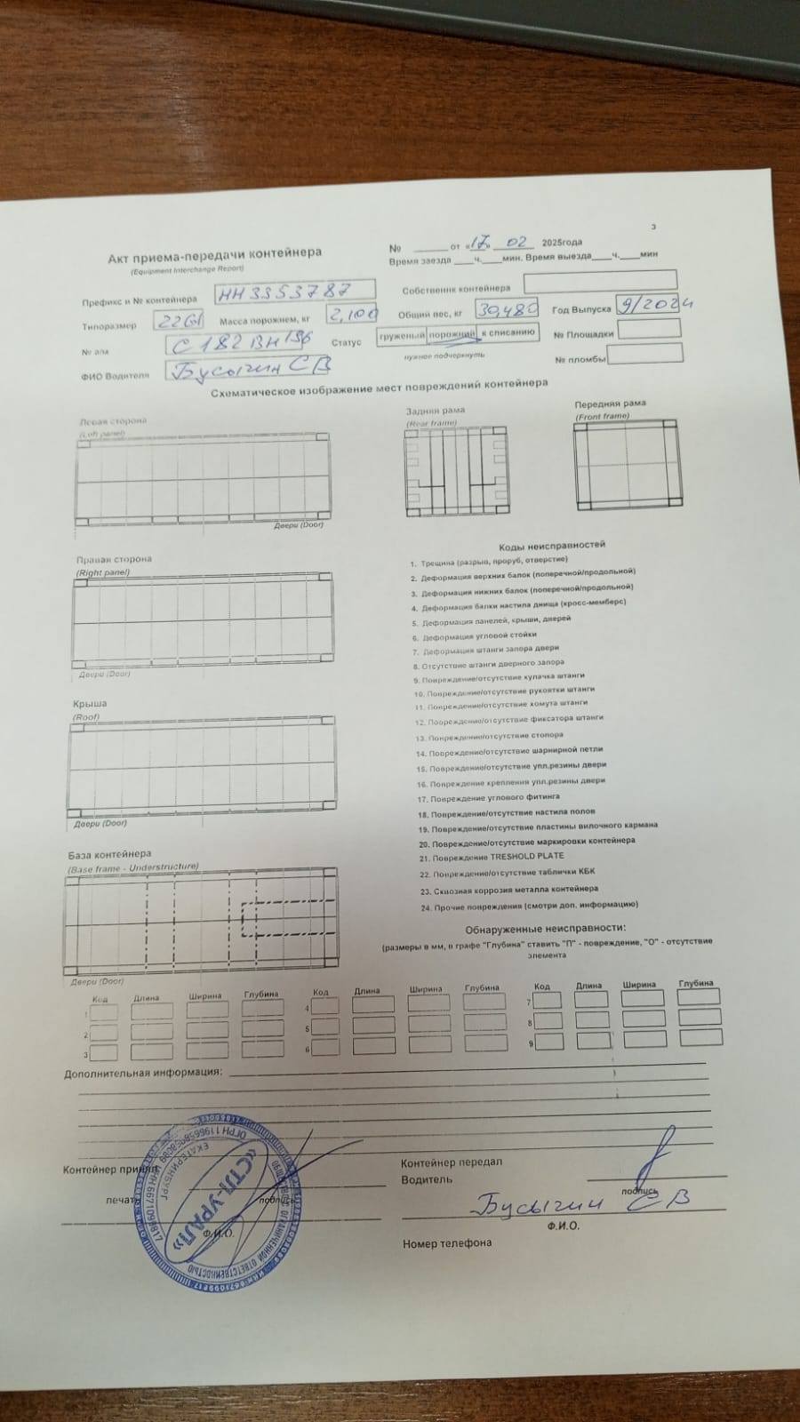 Морской контейнер HHXU3353787